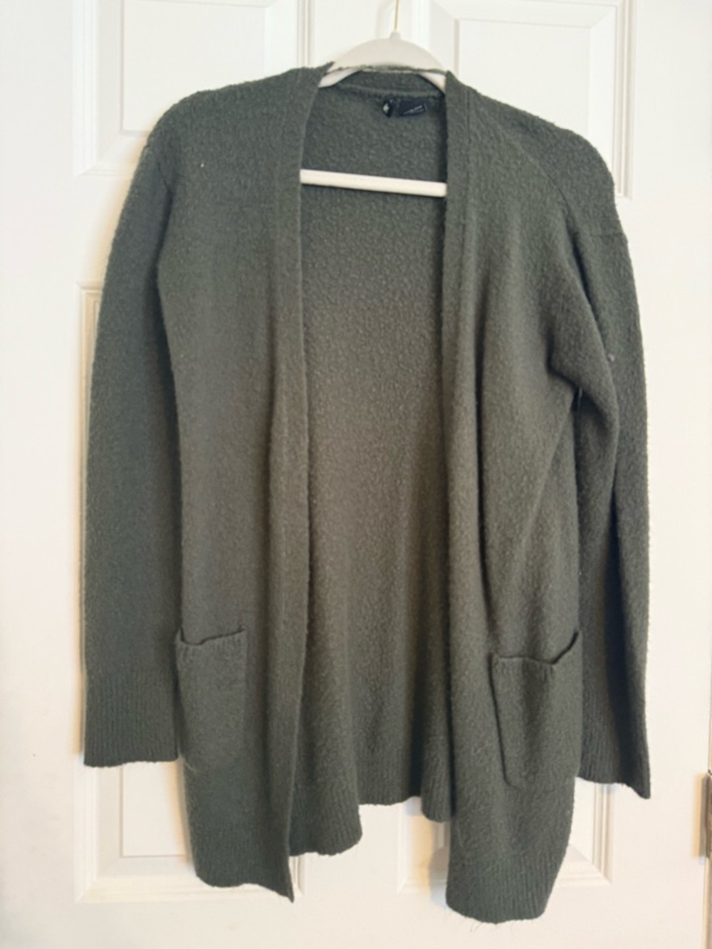 Soft Open-Front Olive Green Women’s Cardigan Sweater